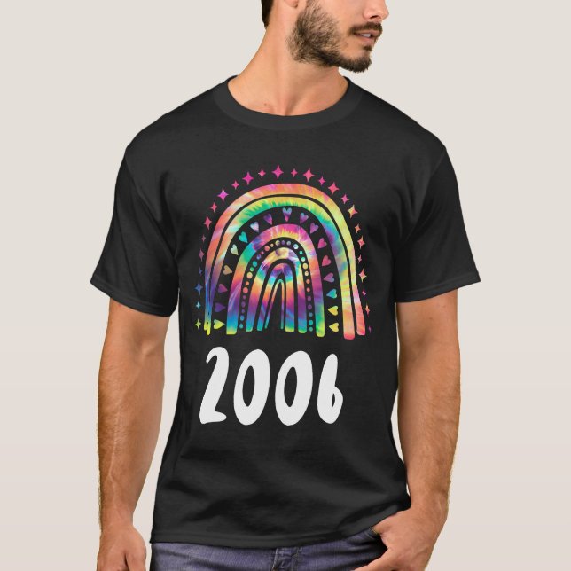 Tie Dye Rainbow Year Of Birth 2006 Birthday T-Shirt (Front)
