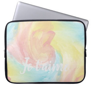 Tie-Dye Retro Pastel Painterly Watercolor in Love Laptop Sleeve