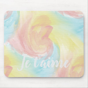 Tie-Dye Retro Pastel Painterly Watercolor in Love Mouse Mat