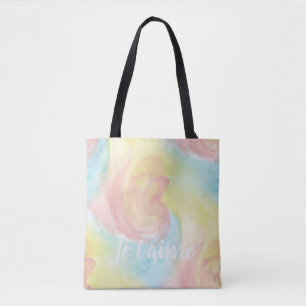 Tie-Dye Retro Pastel Painterly Watercolor in Love Tote Bag
