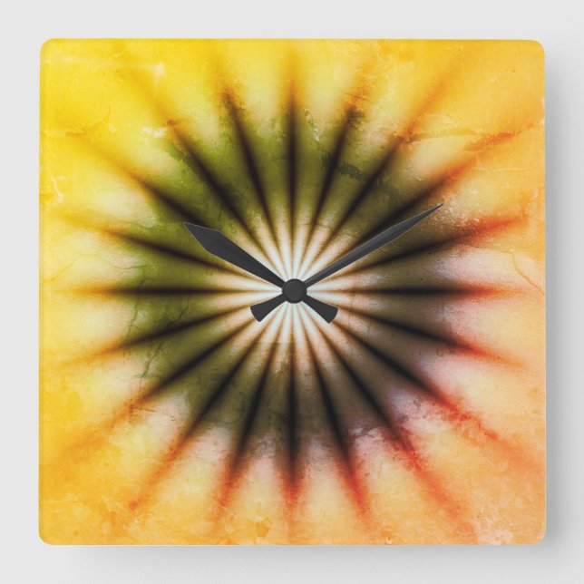 Tie Dye Rustic Square Wall Clock (Front)