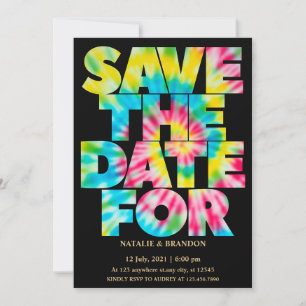 Tie Dye Save the Date Invitation