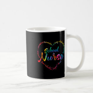 Tie Dye School Nurse Heart Word Nursing Nurse Day Coffee Mug