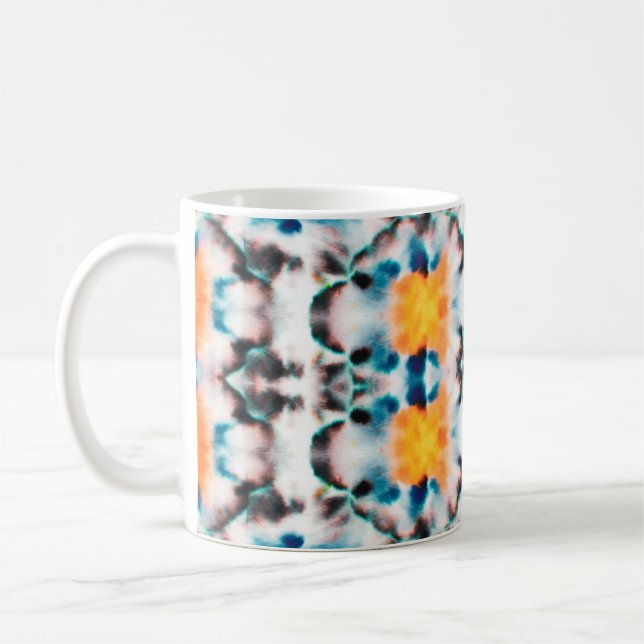 Tie Dye Seamless Pattern. Ethnic Abstract. Psyched Coffee Mug (Left)