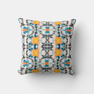 Tie Dye Seamless Pattern. Ethnic Abstract. Psyched Cushion