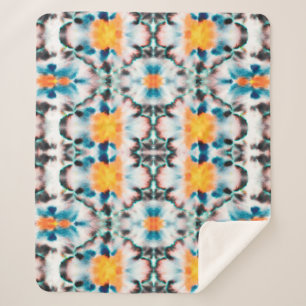 Tie Dye Seamless Pattern. Ethnic Abstract. Psyched Sherpa Blanket