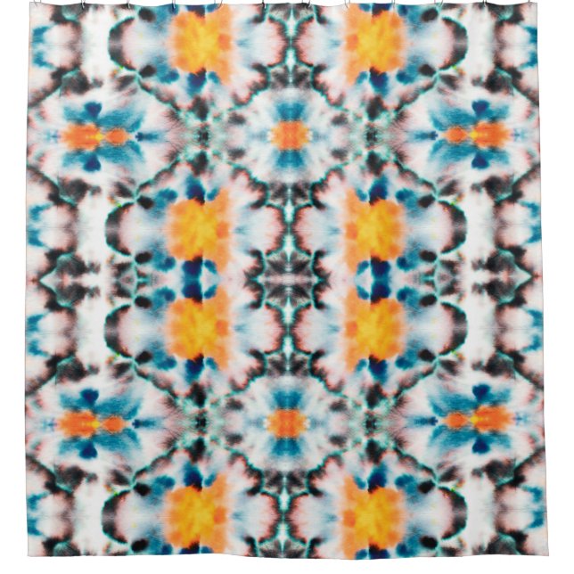 Tie Dye Seamless Pattern. Ethnic Abstract. Psyched Shower Curtain (Front)