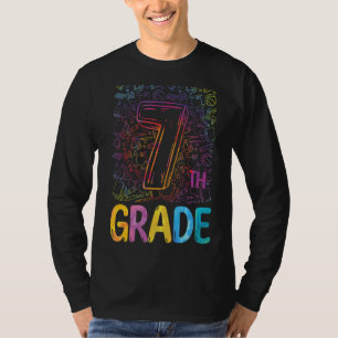 Tie Dye Seventh Grade Typography Teacher First Day T-Shirt