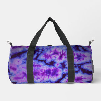 Tie Dye Shades of Purple & Blue Duffle Bag