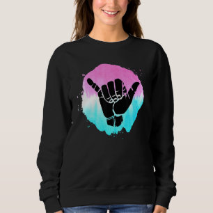 Tie-Dye Shaka Hand Loose Rainbow Colour Surfing Hi Sweatshirt