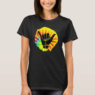 Tie-Dye Shaka Hand Loose Rainbow Colour Surfing Hi T-Shirt