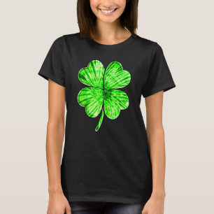 Tie Dye Shamrock Lucky Four Leaf C St Patrick's Da T-Shirt