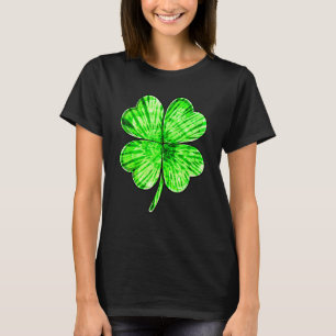 Tie Dye Shamrock Lucky Four Leaf C St Patrick's Da T-Shirt
