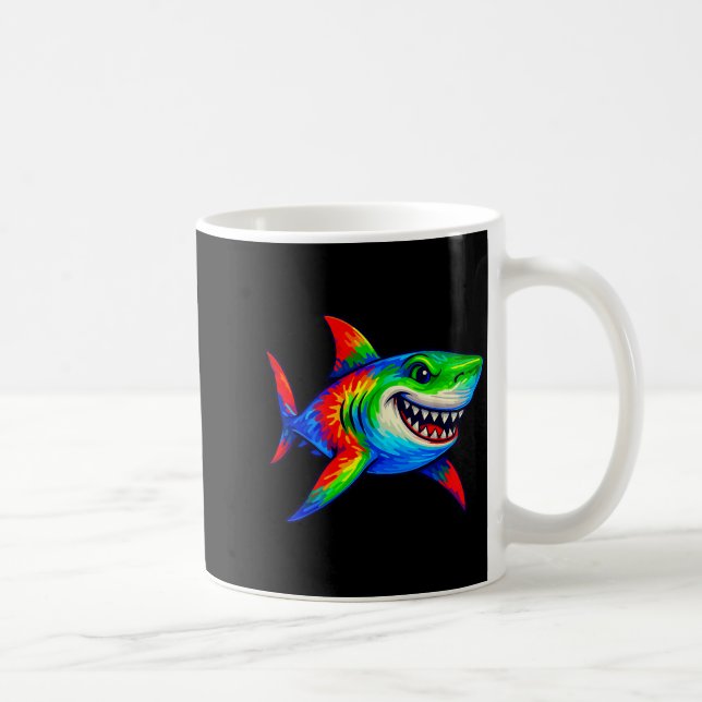 Tie-dye Shark Peace Sign Hipe  Coffee Mug (Right)