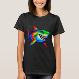 Tie-dye Shark Peace Sign Hipe  T-Shirt