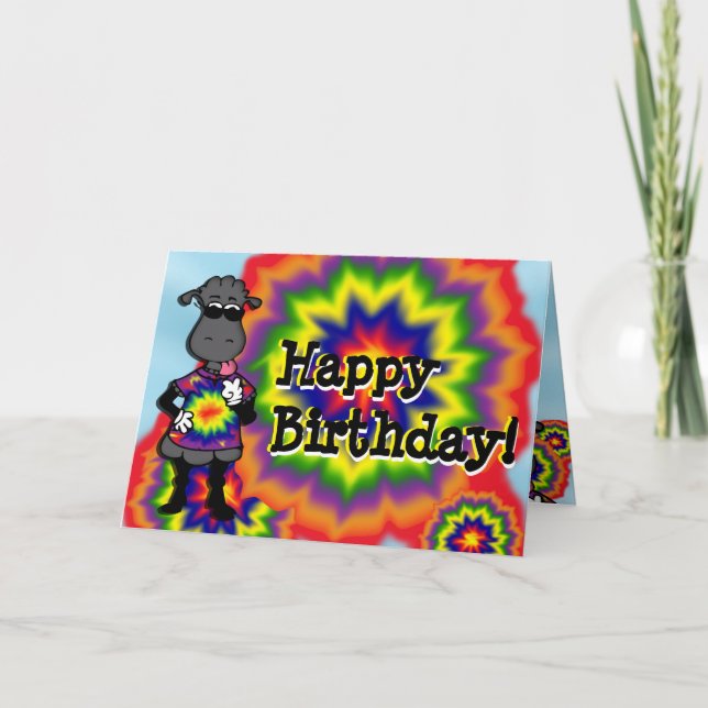 Tie Dye Sheep Birthday Card (Front)