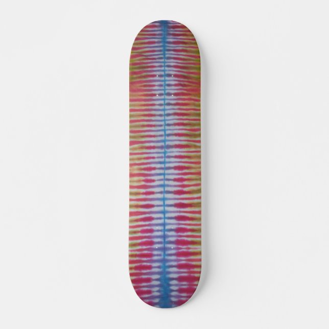 Tie Dye Skateboard - Blue Stripe (Front)