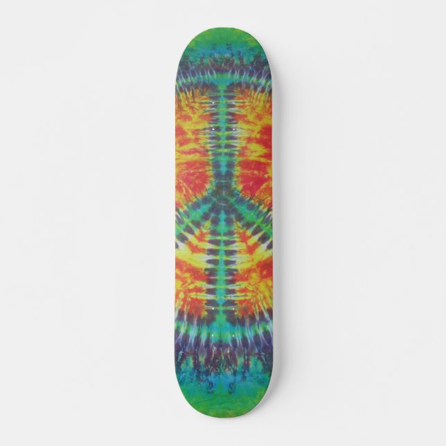 Tie Dye Skateboard - Peace Sign (Front)