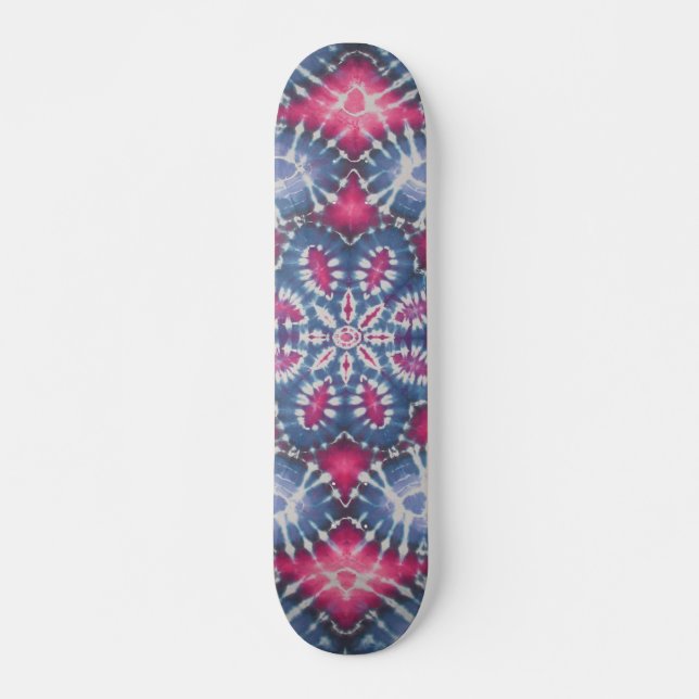 Tie Dye Skateboard - Red & Blue (Front)