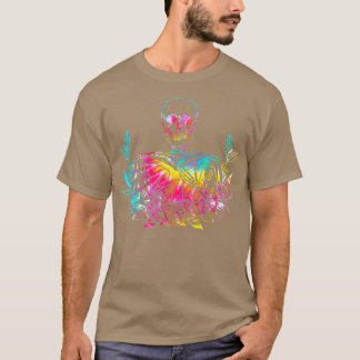 Tie Dye Skeleton Reading Book Funny Book Lover Rea T-Shirt
