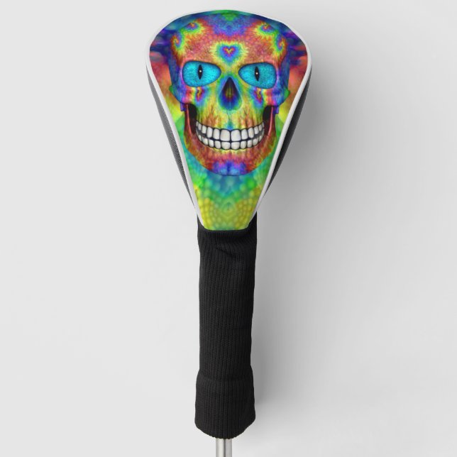 Tie Dye Skull Dead Zombie Driver  Or Putter Covers (Front)