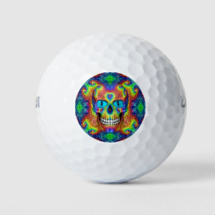 Tie Dye Skull Dead Zombie Undead  Golf Balls