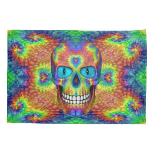Tie Dye Skull Dead Zombie Undead    Pillowcases