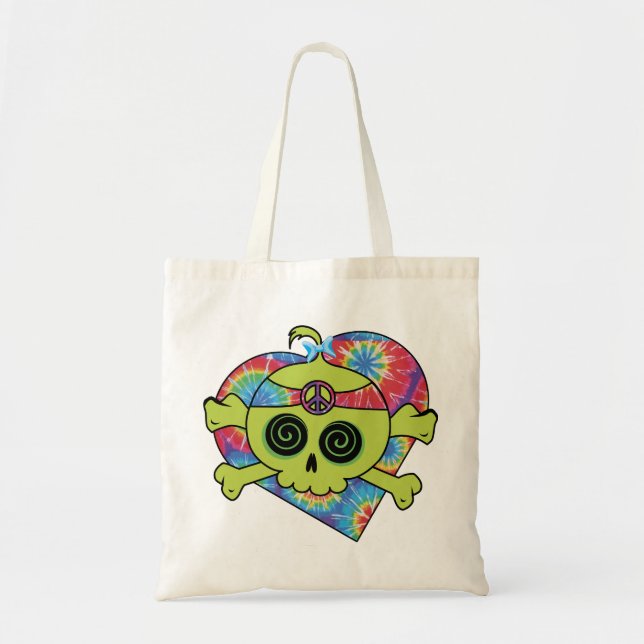Tie Dye Skull Tote Bag (Front)