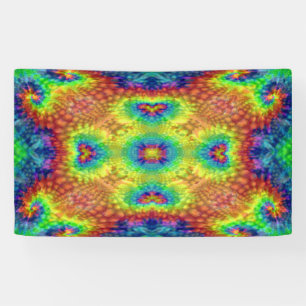 Tie Dye Sky Vintage Fractal Kaleidoscope Banner