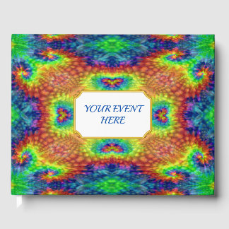 Tie Dye Sky Vintage Fractal Kaleidoscope Guest Book