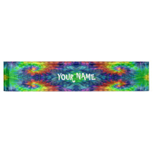 Tie Dye Sky Vintage Fractal Kaleidoscope Nameplate
