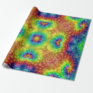 Tie Dye Sky Vintage Fractal Kaleidoscope Wrapping Paper