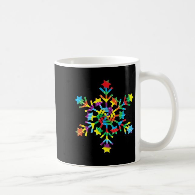 Tie Dye Snowflake Retro Hipe Christmas Holiday Xma Coffee Mug (Right)