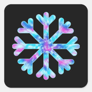 Tie Dye Snowflake Square Sticker