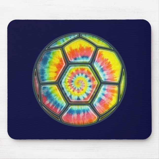 Tie-Dye Soccer Ball Mouse Mat (Front)