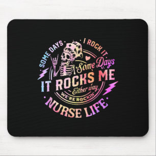 Tie Dye Some Days I Rock It Some Days It Rocks Me Mouse Mat