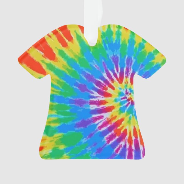 Tie Dye Spiral Rainbow Ornament (Front)