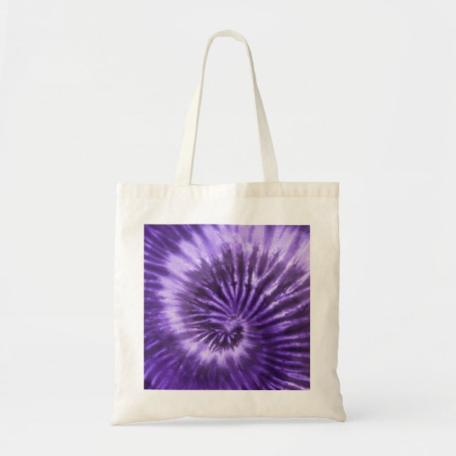 Tie-Dye Spiral Swirl - Purple Tote Bag (Front)