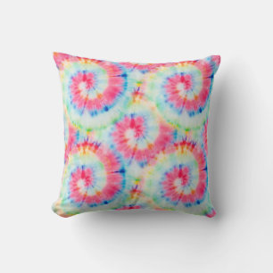 Tie Dye Spiral, watercolor art. Cushion