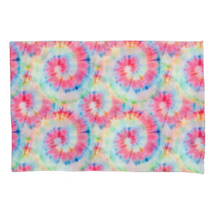 Tie Dye Spiral, watercolor art. Pillowcase