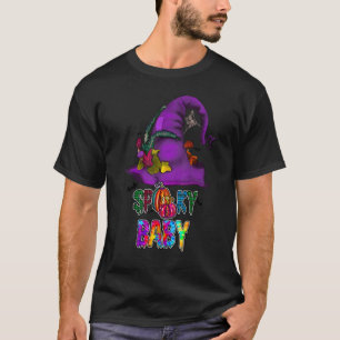 Tie Dye Spooky Baby Witch Hat Trick Or Treat Happy T-Shirt