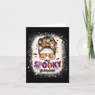 Tie Dye Spooky Grandma Halloween Monster Messy Bun Card