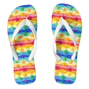 Tie Dye Star Flip Flops