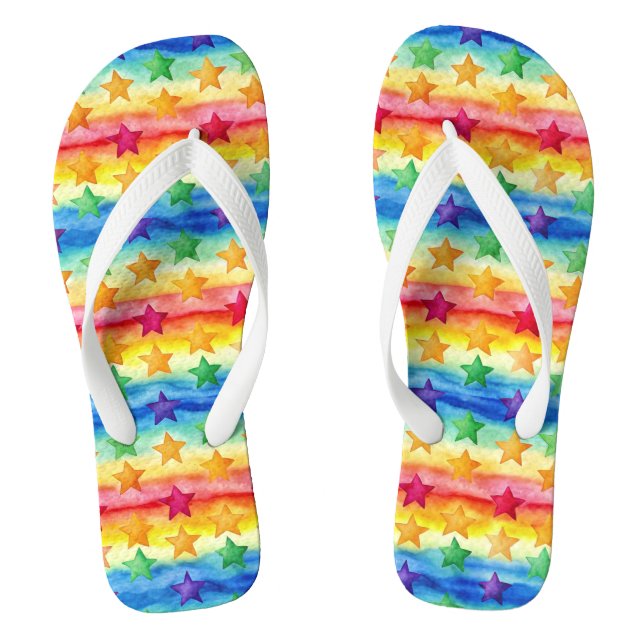 Tie Dye Star Flip Flops (Footbed)