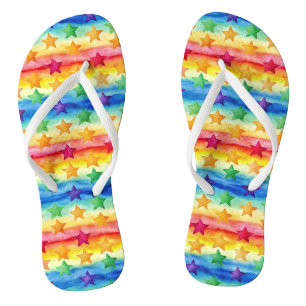 Tie Dye Star Flip Flops