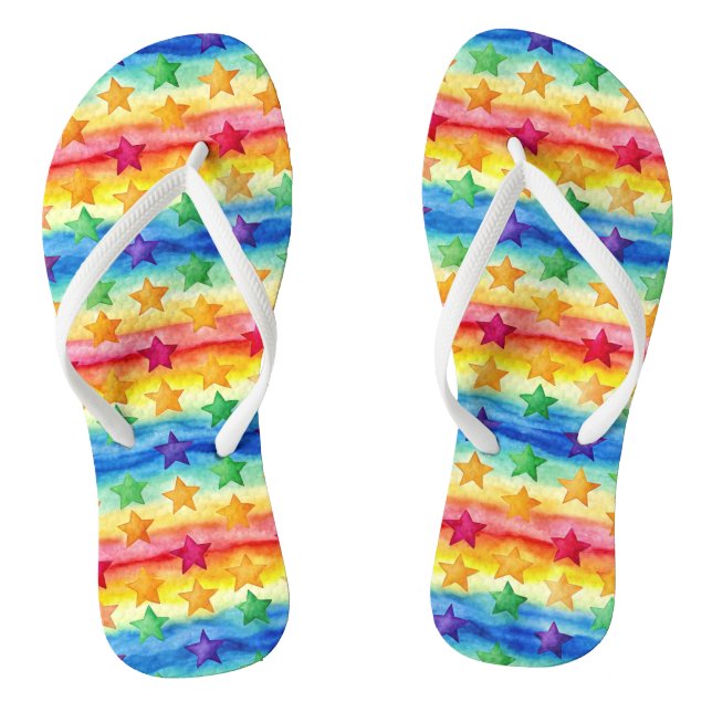 Tie Dye Star Flip Flops (Footbed)