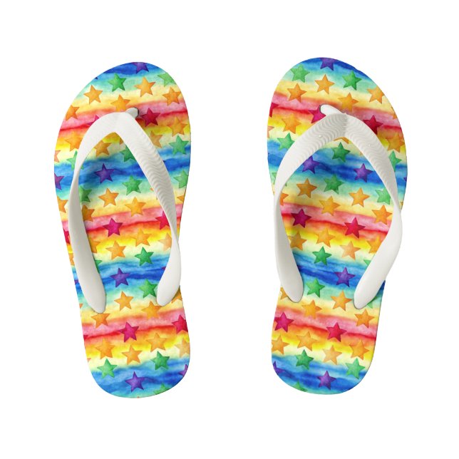 Tie Dye Star Kid's Flip Flops (Footbed)