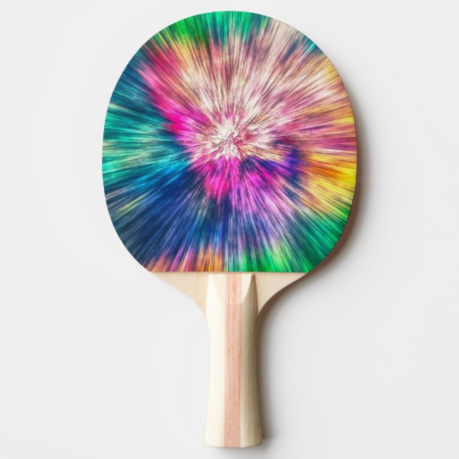 Tie Dye Starburst Ping Pong Paddle (Front)