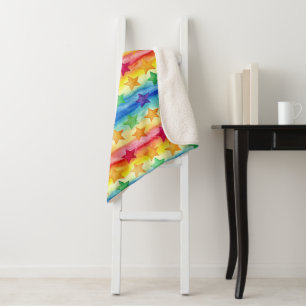 Tie Dye Stars Sherpa Blanket