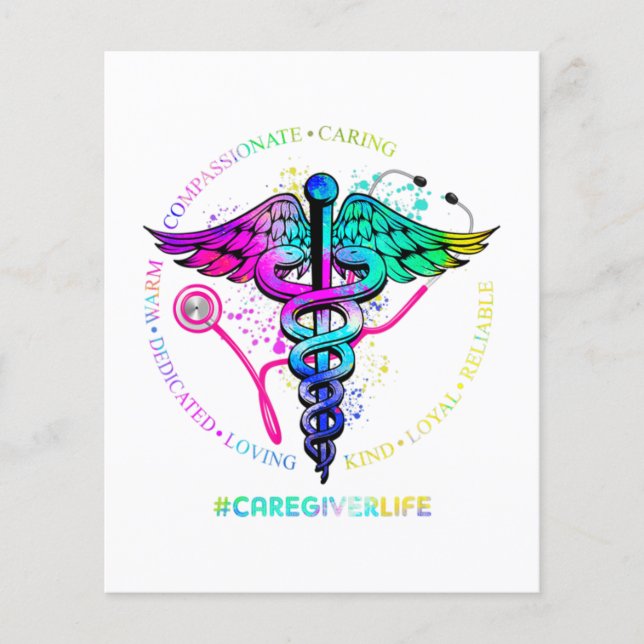 Tie Dye Stethoscope Caregiver Life Nursing Appreci Flyer (Front)